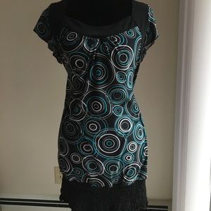 L8ter Juniors Mini Circle Pattern Dress Large